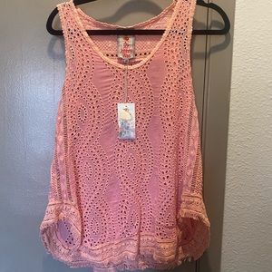 Johnny was collection. No sleeve peach blouse